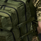 Рюкзак с мягкой спинкой и регулируемыми лямками 75х55х40 см / Штурмовой Ранец с системой Molle хаки - изображение 8