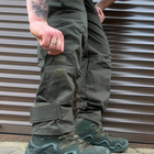 Чоловічі міцні Штани із накладними кишенями / Щільні Брюки ріп-стоп олива розмір 2XL - зображення 4