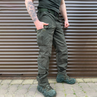 Чоловічі міцні Штани із накладними кишенями / Щільні Брюки ріп-стоп олива розмір S - зображення 2