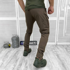 Мужские крепкие Брюки с накладными карманами и манжетами / Плотные эластичные Брюки Capture олива размер XL - изображение 3