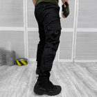 Чоловічі водонепроникні Штани з накладними кишенями / Міцні Брюки ріп-стоп чорні розмір XL - зображення 3