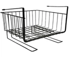 Навісна металева полиця Stenson TD01319/WW02861 з тримачем - чорна, розміри 29x24,5x18,5 см