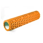 Масажний ролик (валик) EasyFit Grid Roller v.3.1, Довжина 60 см, Діаметр 14 см, Каркас із високоміцного пластику, Піна EVA з масажною поверхнею 3D, для МФР, фітнесу, йоги та реабілітації, Помаранчевий