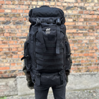 Армейский походный рюкзак на плечи 70 л черный - изображение 3