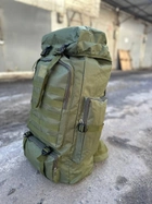 Великий тактичний рюкзак на плечі 70 л колір олива - зображення 8