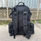 Тактический рюкзак с тремя подсумками на плечи 55 л черный - изображение 9