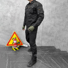 Прочный мужской Костюм F16 Рубашка + Брюки / Полевая Форма рип-стоп черная размер 3XL - изображение 2