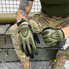 Плотные сенсорные Перчатки Mechanix M-pact с резиновыми вставками олива размер M