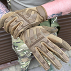 Защитные сенсорные перчатки с резиновыми накладками и антискользящим покрытием койот размер L - изображение 1