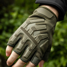 Плотные беспалые Перчатки Force с защитными резиновыми накладками хаки размер XL - изображение 4