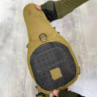 Нагрудна сумка Triada Cordura 1000D / Однолямний рюкзак койот розмір 19х27х10 см - зображення 4