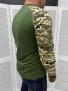Чоловічий Лонгслів з принтом на грудях / Футболка з довгим рукавом хакі піксель розмір S - зображення 3