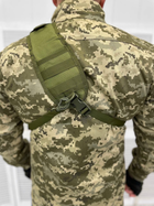 Сумка нагрудная 20 л Cordura 1000D / Рюкзак однолямный олива размер 20x18x32см - изображение 3