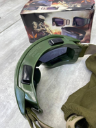 Защитные очки Single Sword на эластичной ленте с поликарбонатными линзами и антибликовым покрытием олива - изображение 3