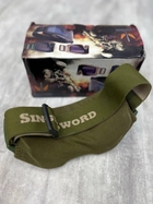Защитные очки Single Sword на эластичной ленте с поликарбонатными линзами и антибликовым покрытием олива - изображение 4