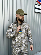 Мужской Анорак Terra с шевроном в виде флага Украины / Ветровка с капюшоном пиксель размер XXXL - изображение 1