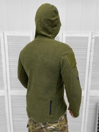Мужская флисовая кофта с карманами и липучками под шевроны / Флиска олива размер M - изображение 4