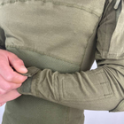 Мужской крепкий Убакс с усиленными локтями / Плотная уставная Рубашка олива размер 2XL - изображение 8