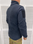 Мужская флисовая Кофта с карманами и липучками под шевроны / Плотная флиска синяя размер XXL - изображение 3