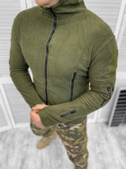 Мужская флисовая кофта с карманами и липучками под шевроны / Флиска олива размер L - изображение 3