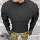Мужской крепкий Убакс с высоким воротником на молнии / Плотная Рубашка рип-стоп черная размер XL - изображение 1