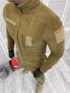 Мужская флисовая Кофта с карманами и липучками под шевроны / Флиска койот размер M - изображение 2