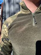Чоловіча флісова Кофта з високою горловиною на блискавці / Щільна фліска піксель розмір 3XL - зображення 5