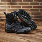 Универсальные кожаные Берцы с мембраной / Летние Ботинки на двухкомпонентной подошве черные размер 36 - изображение 5