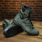 Универсальные кожаные Ботинки на двухкомпонентной подошве / Высокие Берцы с мембраной олива размер 41 - изображение 5