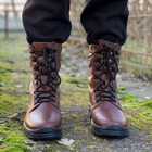 Высокие Летние Ботинки Ястреб коричневые / Легкие Кожаные Берцы размер 45 - изображение 3