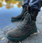 Мужские зимние Ботинки на шнуровке из натуральной кожи / Высокие Берцы с утеплителем Slimtex зеленые размер 41 - изображение 8