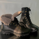 Утепленные Берцы из натуральной кожи / Зимние ботинки с меховой подкладкой в черном цвете размер 42 - изображение 5