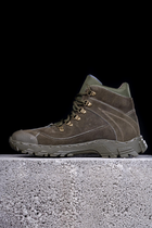 Легкие Мужские Ботинки с 3D сеткой и треккинговой подошвой / Кожаные Берцы олива размер 43 - изображение 2
