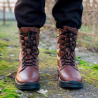 Высокие Демисезонные Ботинки Ястреб коричневые / Кожаные Берцы размер 44 - изображение 3