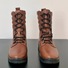 Высокие Демисезонные Ботинки Ястреб коричневые / Кожаные Берцы размер 44 - изображение 6