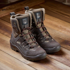 Универсальные кожаные Берцы с мембраной / Летние Ботинки на двухкомпонентной подошве коричневые размер 41 - изображение 2