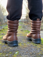 Зимние Берцы Ястреб из натуральной кожи подкладка Airtex / Высокие утепленные ботинки коричневые размер 39 - изображение 4