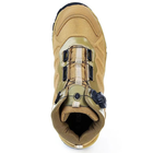 Мужские крепкие Ботинки "Ciclop" с автошнуровкой и толстой рифленой подошвой / Кожаные Берцы койот размер 44 - изображение 3