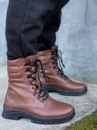 Зимние Берцы Ястреб из натуральной кожи подкладка Airtex / Высокие утепленные ботинки коричневые размер 39 - изображение 6
