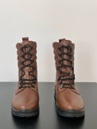 Зимние Берцы Ястреб из натуральной кожи подкладка Airtex / Высокие утепленные ботинки коричневые размер 39 - изображение 7