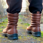 Высокие Демисезонные Ботинки Ястреб коричневые / Кожаные Берцы размер 43 - изображение 4