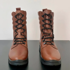 Высокие Демисезонные Ботинки Ястреб коричневые / Кожаные Берцы размер 43 - изображение 6