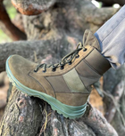 Мужские зимние Ботинки на шнуровке из натуральной кожи / Высокие Берцы с утеплителем Slimtex зеленые размер 46 - изображение 6