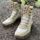 Мужские Кожаные Ботинки с дышащей сеткой на резиновой подошве Легкие высокие Берцы койот размер 43 - изображение 1