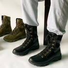 Утепленные Берцы из натуральной кожи / Зимние ботинки с меховой подкладкой в черном цвете размер 43 - изображение 4
