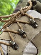 Мужские Кожаные Ботинки с дышащей сеткой на резиновой подошве Легкие высокие Берцы койот размер 43 - изображение 7