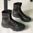 Утепленные Берцы из натуральной кожи / Зимние ботинки с подкладкой Airtex в черном цвете размер 47 - изображение 3