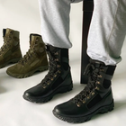 Утепленные Берцы из натуральной кожи / Зимние ботинки с подкладкой Airtex в черном цвете размер 47 - изображение 4