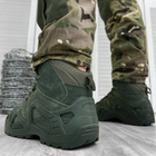 Мужские кожаные Ботинки АК на гибкой полиуретановой подошве / Водонепроницаемые Берцы олива размер 45 - изображение 3