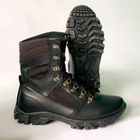 Утепленные Берцы из натуральной кожи / Зимние ботинки с меховой подкладкой в черном цвете размер 48 - изображение 1